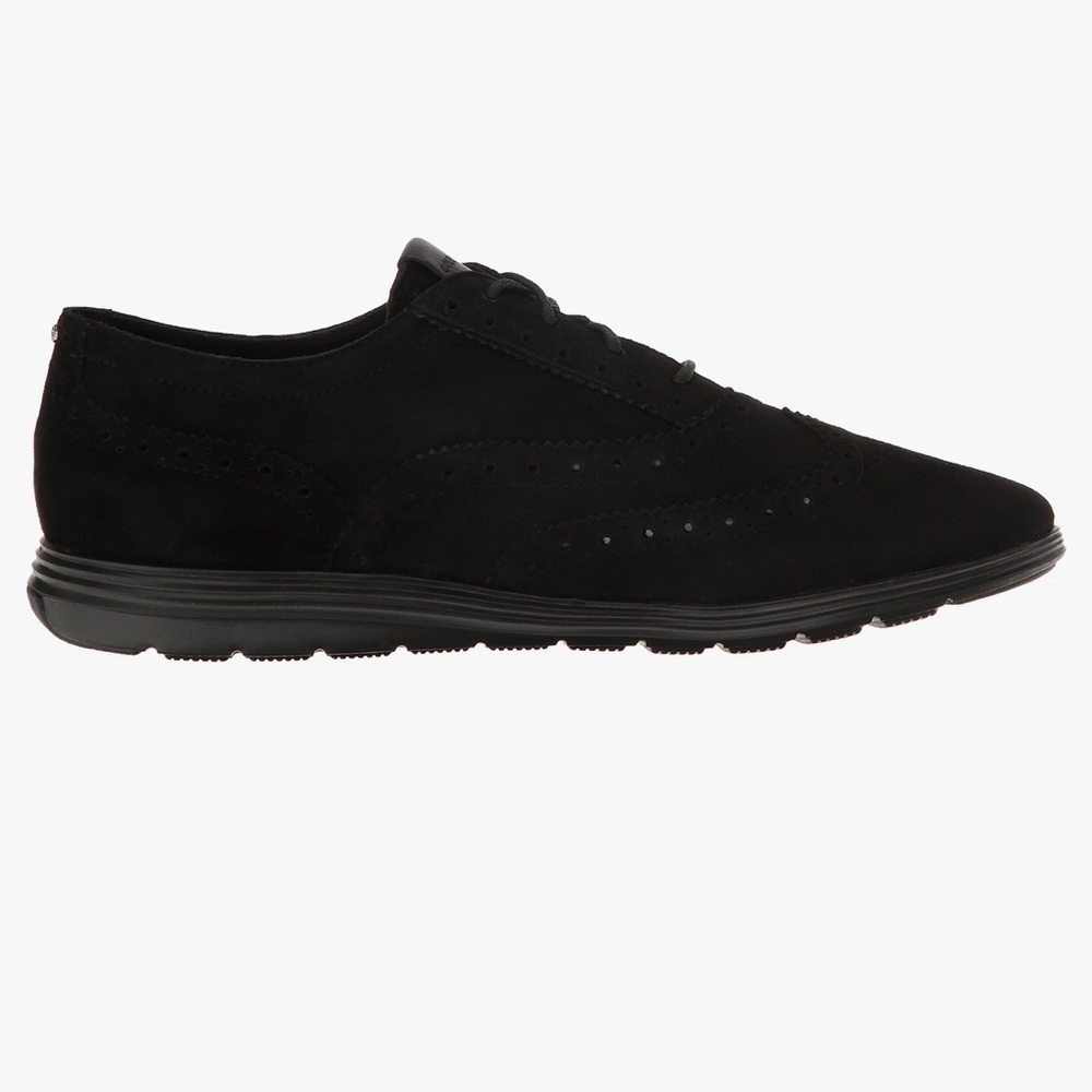 NIB Cole Haan Grand Tour Suede Wintip Oxford In Black Suede Women’s Size 9.5 - Picture 3 of 9